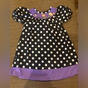 Girls Hocus Pocus Smocked Halloween Dress